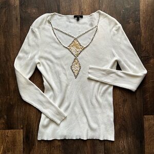 Reba Sequined Derail Sweater